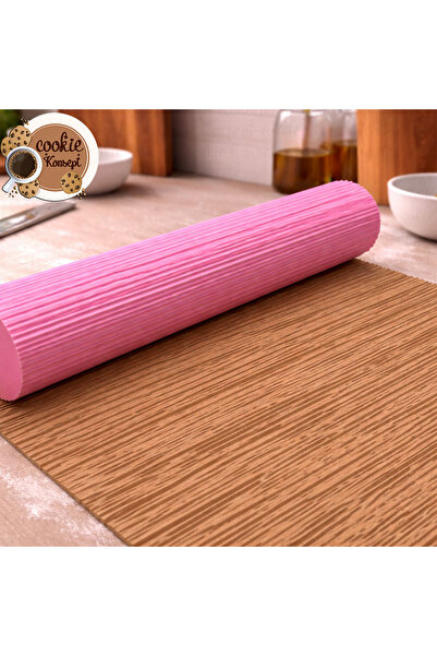 CookieKonsept Ahşap Dokulu Merdane | Kurabiye, Şeker Hamuru ve Kil İçin