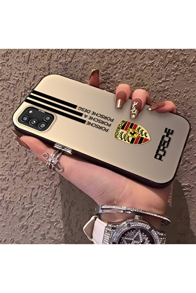 CHICASELUX Samsung Galaxy A31 ile Uyumlu Porsche Desenli Silikon Kenar Sert A...