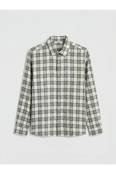 LC Waikiki Peak New Season Regular Fit Plaid Linen Look Men's Shirt