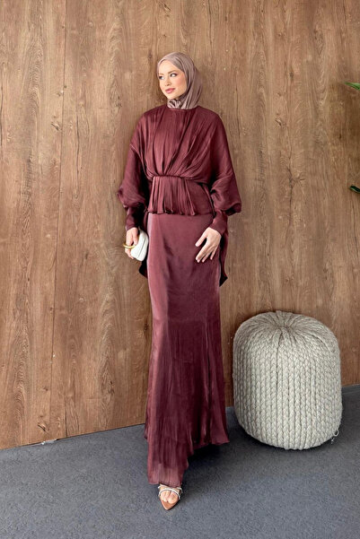 Hazamoda Janjan Yarasa Evening Dress Dusty Rose