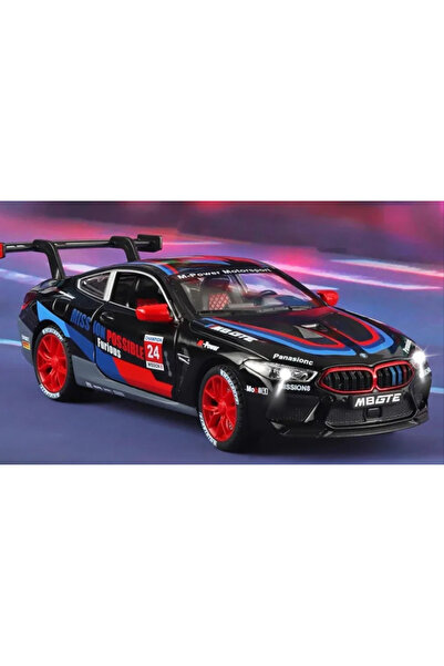 OEM Mașină miniaturală BMW M8 Competition, Metal – 16 cm, Sunete și lumini, E...