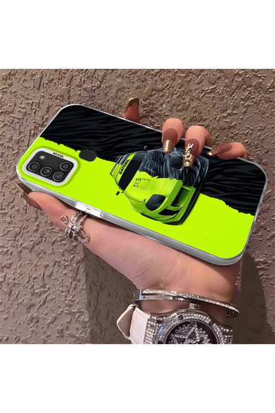 CHICASELUX حافظة هاتف لامبورغيني منقوش من السيليكون ذات حافة صلبة ومضادة للسق...