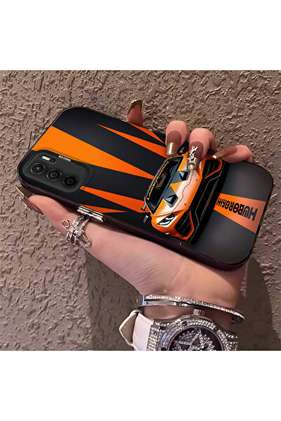 CHICASELUX حافظة هاتف لامبورغيني منقوش من السيليكون ذات حافة صلبة ومضادة للسق...