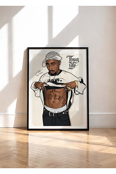 Huca Tupac Shakur Poster - 2PAC - Thug Life - Rap & Hiphop Culture - Modern A...