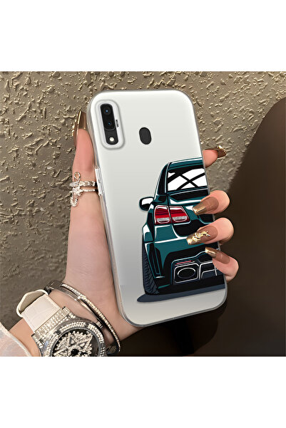 Hontinga حافظة هاتف سامسونج جالاكسي A30 متوافقة مع حافة السيليكون الصلبة ومضا...