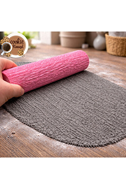 CookieKonsept Beton Yüzeyi Dokulu Merdane | Kurabiye, Şeker Hamuru ve Kil İçin