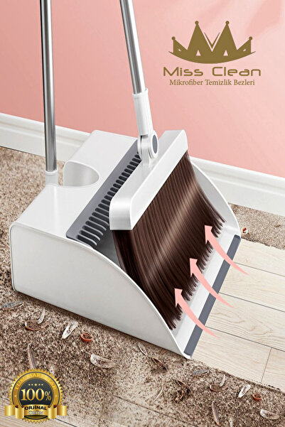 MissClean Foldable Professional Household Broom and Luxury Dustpan Set WHITE ...