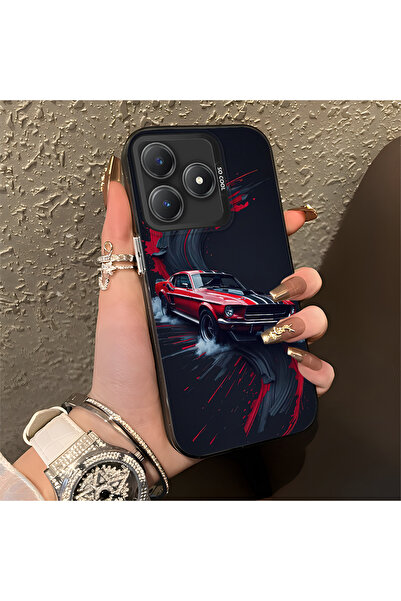 Hontinga حافظة هاتف Realme C61 متوافقة مع السيارة الكلاسيكية ذات الحواف المصن...