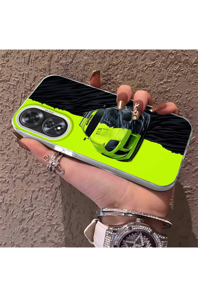 CHICASELUX حافظة هاتف لامبورغيني منقوش من السيليكون ذات حافة صلبة ومضادة للسق...