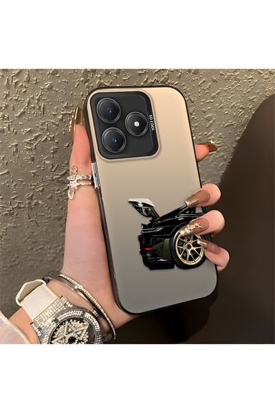 Hontinga حافظة هاتف Realme C63 متوافقة مع حافة السيليكون الصلبة ومضادة للسقوط...