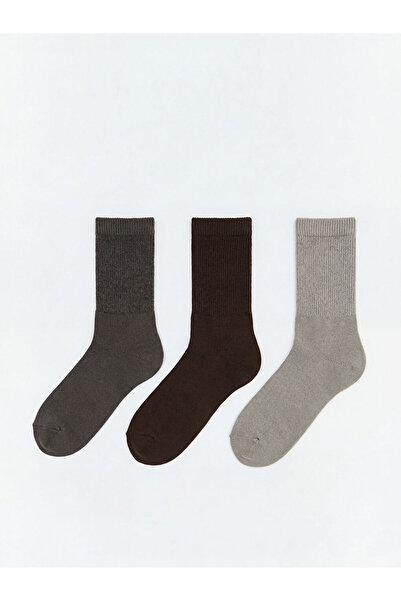 LC Waikiki Brown men's Bamboo sock pack of 3