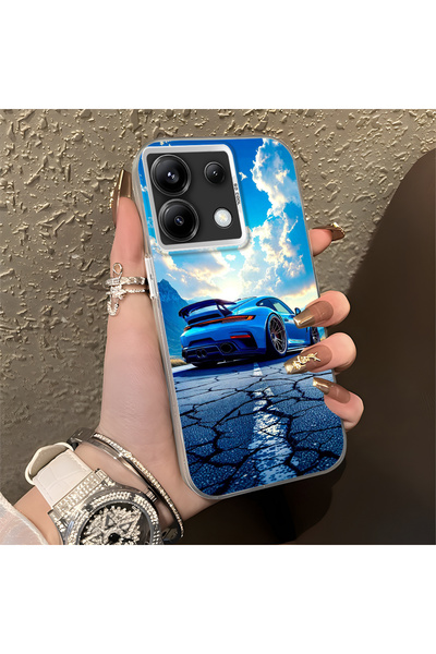 Hontinga Redmi Note 13 Pro 5G Uyumlu Spor Araba Silikon Kenar Sert Arka Anti ...