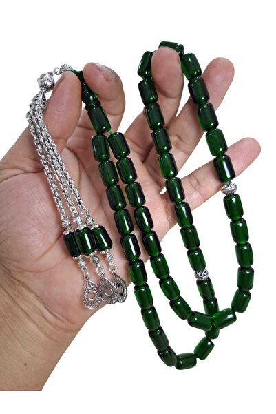 Cekke Tesbih سبحة أصلية من حجر العنبر الناري 10*14 مم 45 حبة مناسبة للاستخدام...