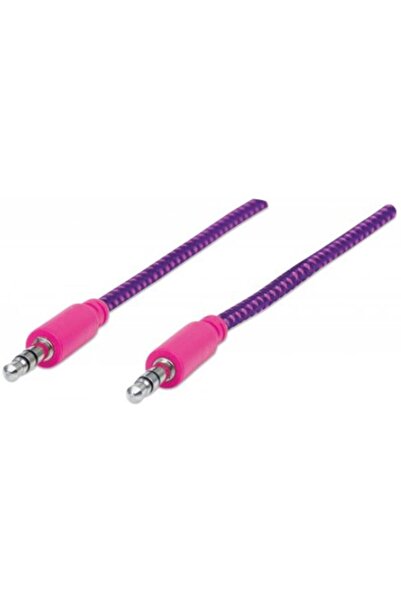 MANHATTAN Cablu audio MHT394123, Jack 3.5 mm - Jack 3.5 mm, 1.8 m (Mov/Roz)