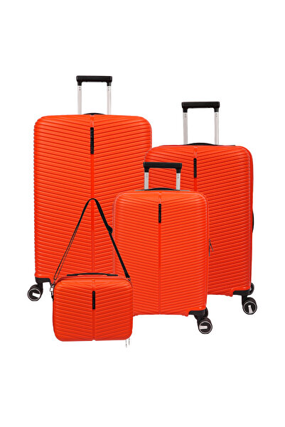 ÇÇS 5224 BÜYÜK+ORTA+KABİN+MAKYAJ 4'LÜ TRAVEL VALİZ SETİ