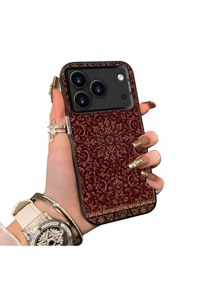 Hontinga iPhone 18 Pro Max Compatible Silicone Edge Hard Back Case Acem Patte...