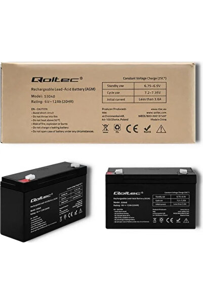 Qoltec AGM battery 6V 12Ah