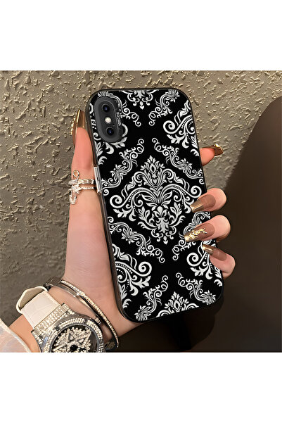 Hontinga iPhone X Compatible Silicone Edge Hard Back Anti-Fall Phone Case Mes...