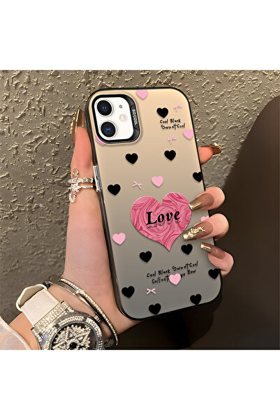 Hontinga iPhone 12 Mini Compatible Silicone Edge Hard Back Anti-Fall Phone Ca...