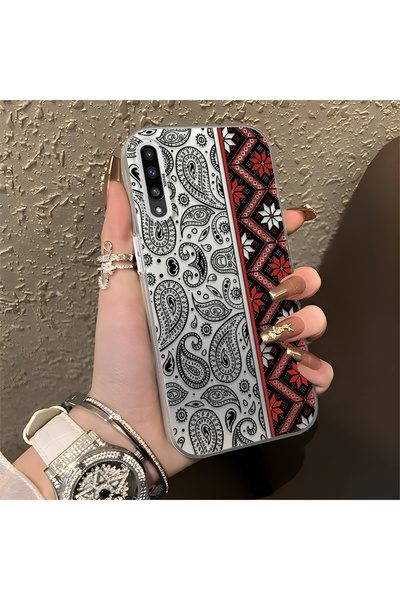 Hontinga حافظة هاتف سامسونج جالاكسي A50 متوافقة مع سجادة كليم منقوش من السيلي...