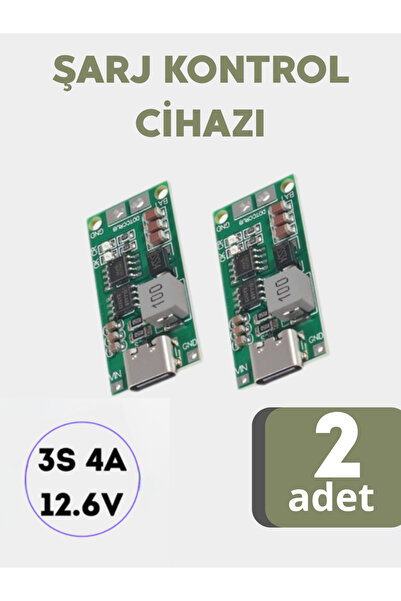 RoboPazar 2-adet BMS 3S 4A Şarj Kontrol Modülü – 18650 Li-Ion İçin (Type-C, 1...