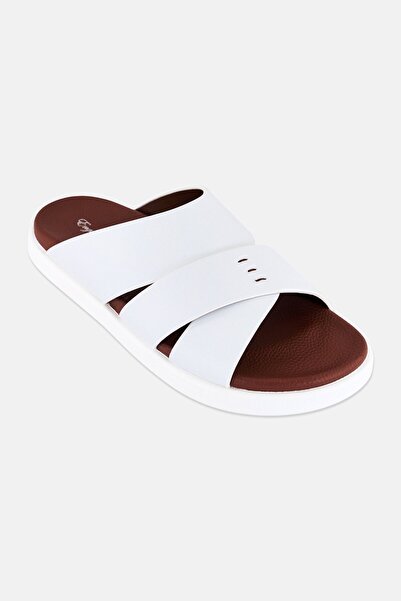 English Laundry Men Slip On Arabic Sandals, White