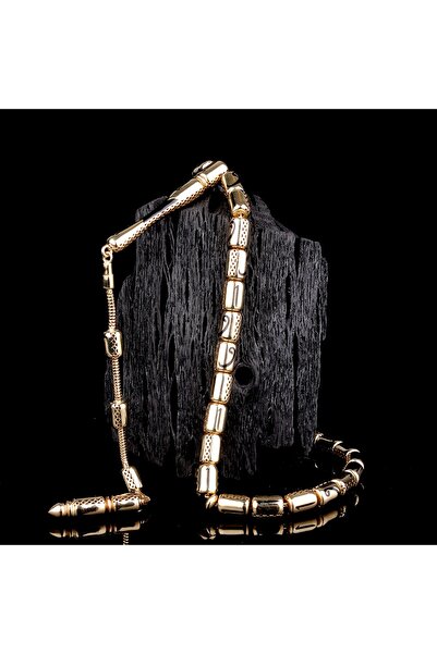 İskender Tesbih Kapsül Kesim İşlemeli Koleksiyonluk Altın Tesbih