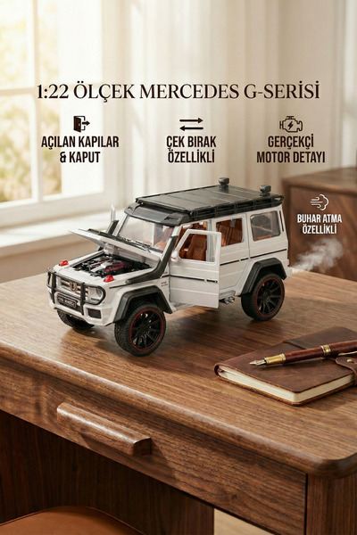 craftivio 1:22 Ölçek Metal G-Serisi Jip - Buhar Atan, Işıklı Sesli, Kapıları ...