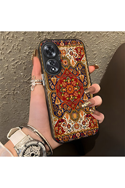 Hontinga OPPO A60 Uyumlu Silikon Kenar Sert Arka Anti Düşme Telefon Kılıfı Vi...