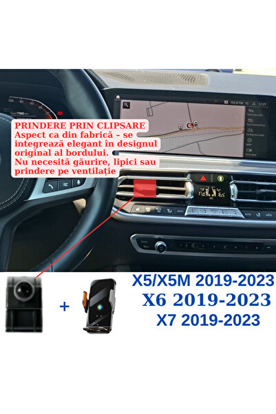 VELTROVA Suport telefon cu incarcare wireless 15W, prindere dedicata pentru B...