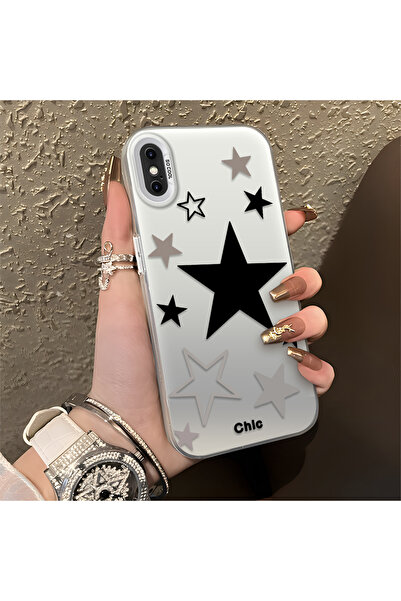 Hontinga iPhone X Compatible Stars Patterned Silicone Phone Case Edge Hard Ba...