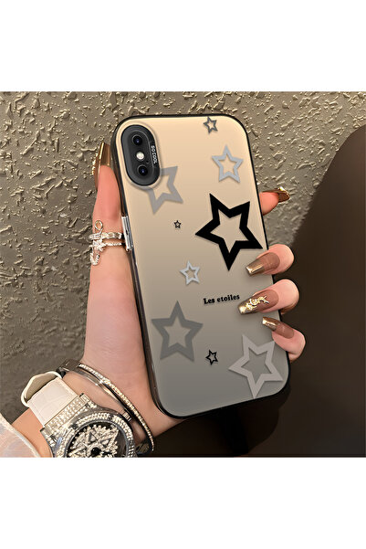 Hontinga iPhone X Compatible Stars Patterned Silicone Edge Hard Back Anti Fal...