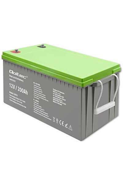 Qoltec Deep cycle gel battery 12V, 200Ah