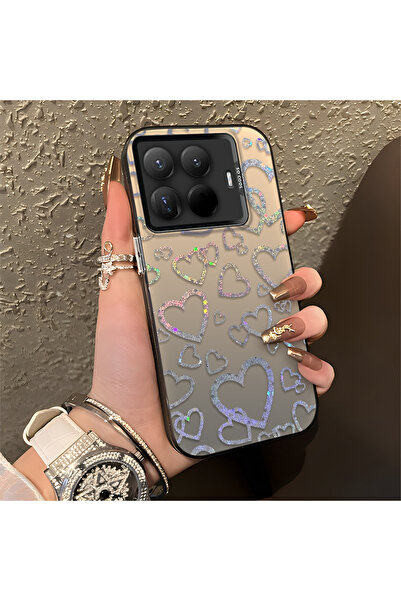 Hontinga حافظة هاتف 15T Pro متوافقة مع Heart منقوش من السيليكون ذات حافة صلبة...