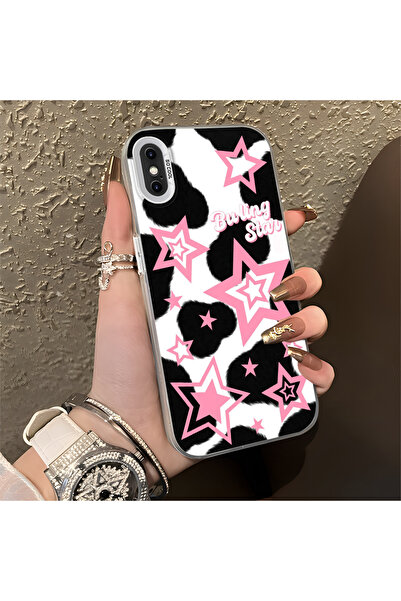 Hontinga iPhone X Compatible Silicone Edge Hard Back Anti-Fall Phone Case Col...