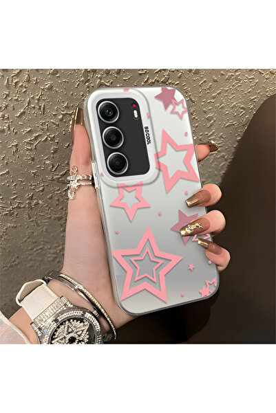 Hontinga غطاء هاتف سيليكون متوافق مع تكنو كامون 40 ستارز منقوش بحافة صلبة ومض...