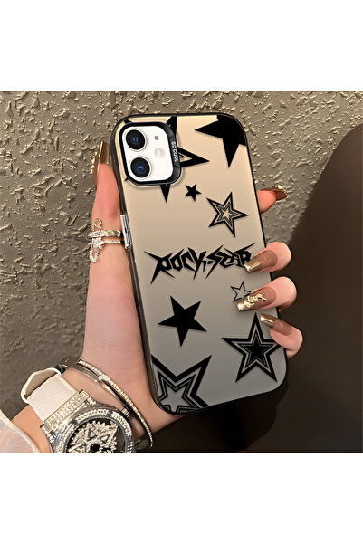 Hontinga iPhone 12 Mini Compatible Stars Patterned Silicone Phone Case Edge H...