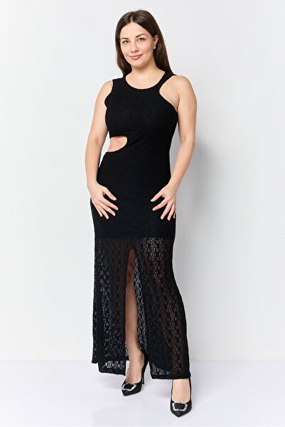 Maje Women Eyelet Maxi Dress, Black