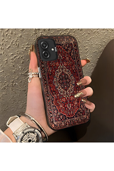 Hontinga حافظة هاتف سامسونج جالاكسي A07 متوافقة مع سجادة كليم منقوش ذات حافة ...