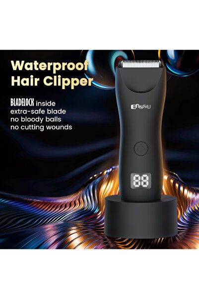 ENSSU ماكينة حلاقة شعر لاسلكية مقاومة للماء للاستخدام الجاف والرطب