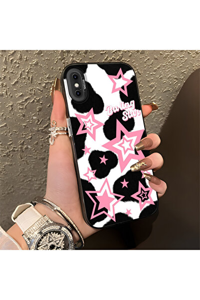 Hontinga iPhone X Compatible Silicone Edge Hard Back Anti-Fall Phone Case Col...