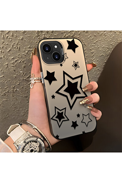 Hontinga iPhone 13 Mini Compatible Stars Patterned Silicone Phone Case Edge H...