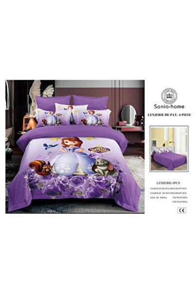 Sonia-home LENJERIE DE PAT PENTRU COPII 6 PIESE- FINET BUMBAC 100% - PRINTESA...