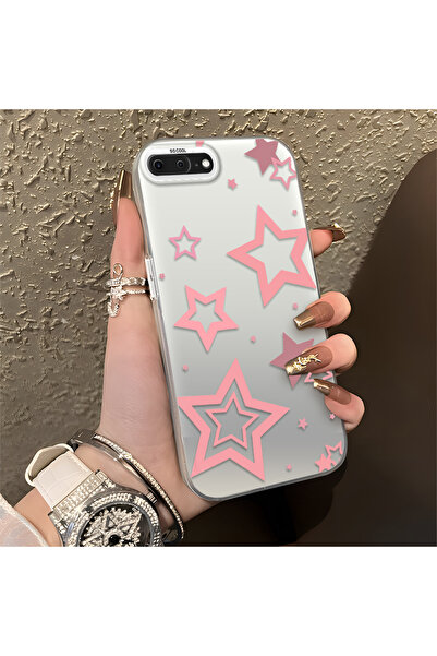 Hontinga iPhone 8 Plus Compatible Stars Patterned Silicone Phone Case Edge Ha...