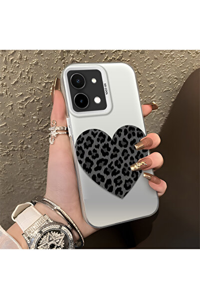Hontinga Vivo Y28 Compatible Silicone Edge Hard Back Anti-Fall Phone Case Leo...