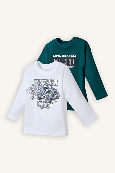 DeFacto Printed 2-Pack Long Sleeve T-Shirt Baby Boy (26 Sp)
