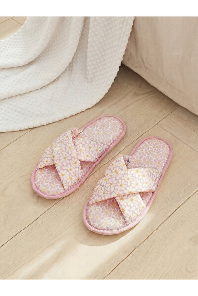 LC Waikiki Vizyon New Season Cross-Strapped Plush Women's House Slippers