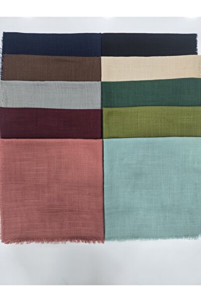 diğer588 10 Adet Düz Flamlı Pamuklu Hediyelik Asorti Eşarp