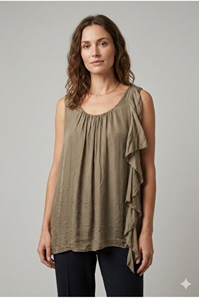 della moor Italijanska kamila bez rukava sa prednjim naborima A Postavljeno İ...