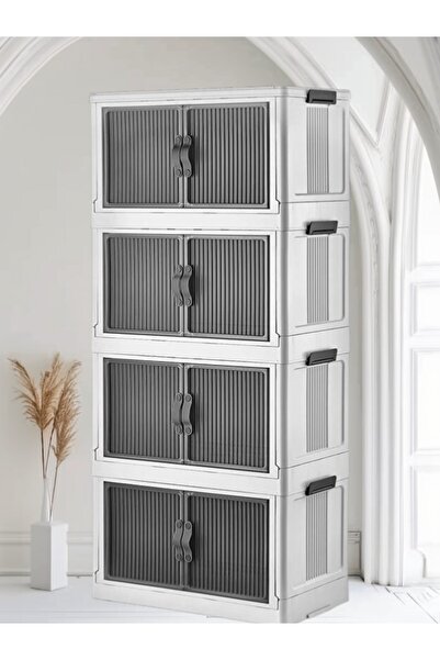 Ecoflex 4'lü Portatif Istiflenebilir Organizer Mıknatıslı Kapaklı Dolap - Ser...